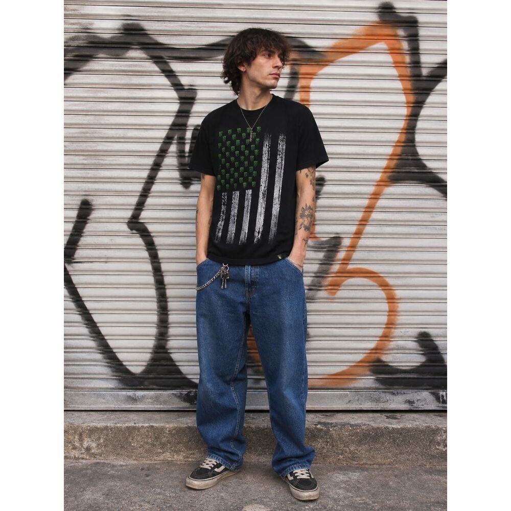 Monster Energy Drink Black Flag Y2K T Shirt Tee Top  Mens Size Medium